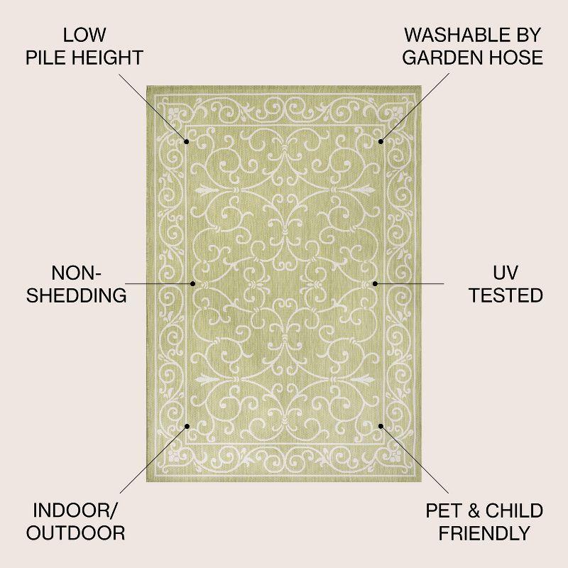 Charleston Vintage Filigree Textured Weave Indoor/Outdoor Area Rug  - JONATHAN Y