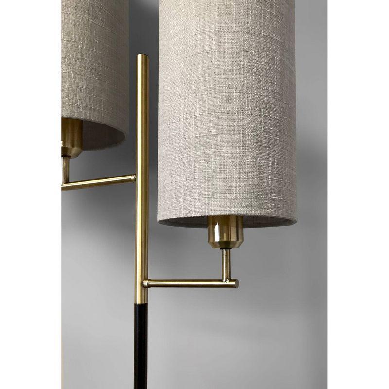 26.75" Davis Table Lamp Matte Black - Adesso: Antique Brass Finish, Linen Shade, UL Listed, 60W, No Tools Assembly