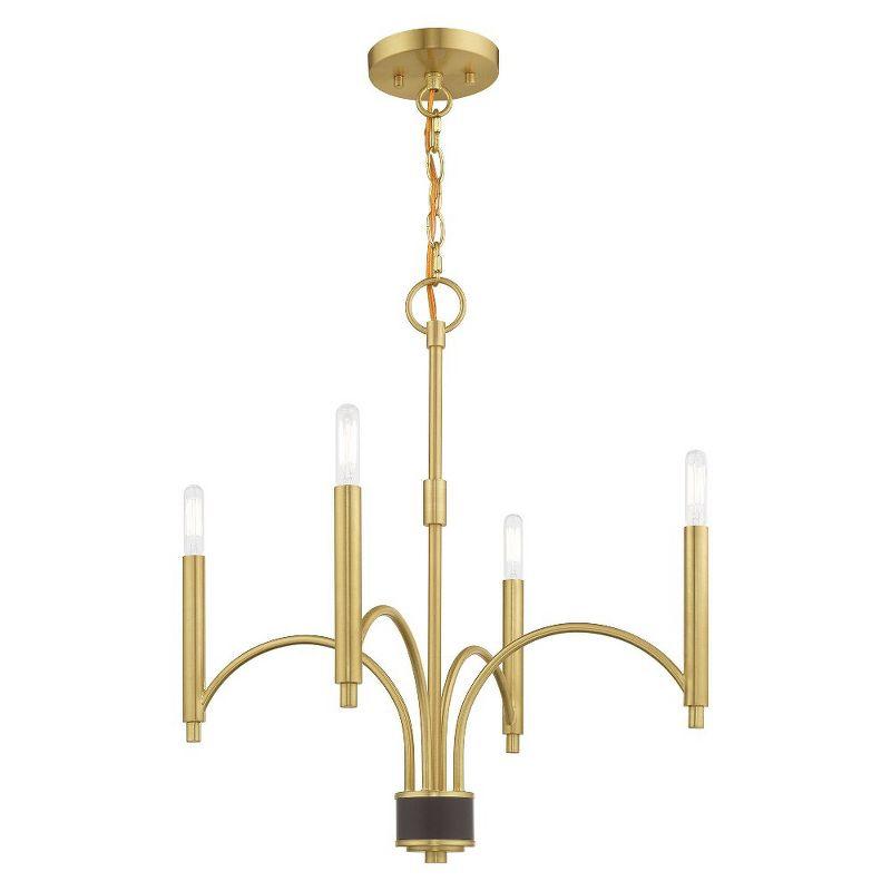 Livex Lighting Wisteria 4 - Light Chandelier in  Satin Brass