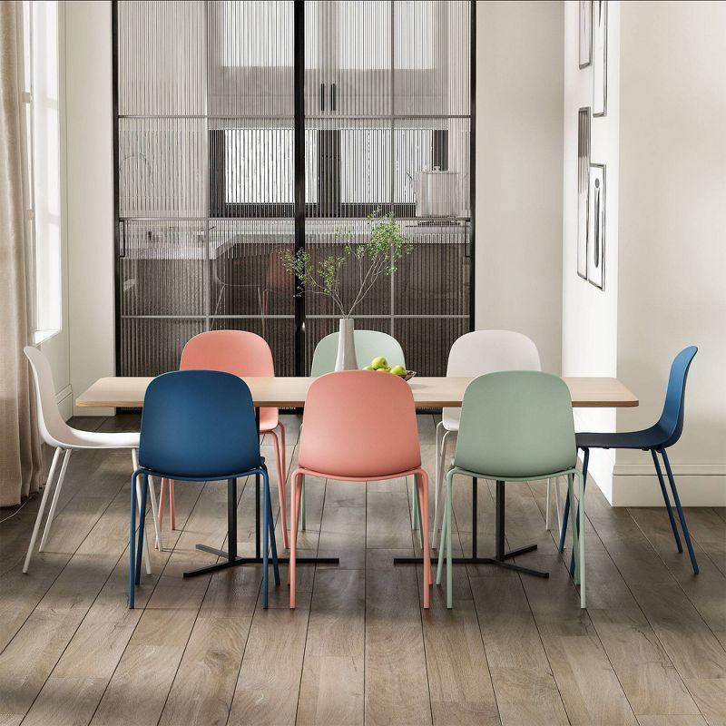 Aloe Green Metal Stackable Dining Side Chair