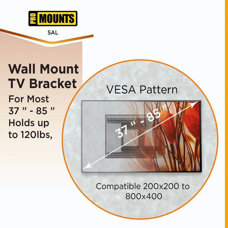 Promounts Full Motion TV Wall Mount for TVs 37" - 85" Up to 120 lbs