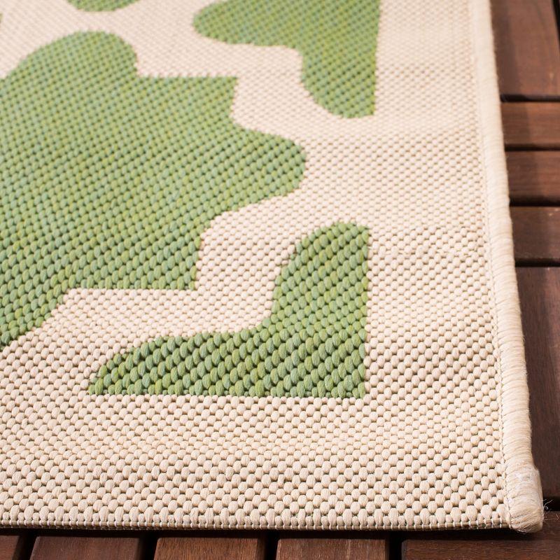 Courtyard CY6913 Power Loomed Indoor and Outdoor Area Rug - Green/Beige - 4'x4' - Safavieh