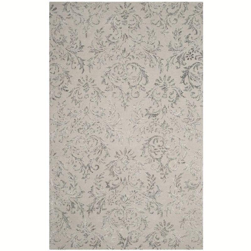 Gray and Nude Hand-Tufted Wool Area Rug, 5' x 8'