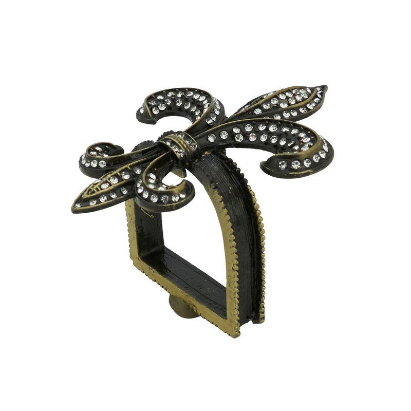 Saro Lifestyle Napkin Holder Rings With Fleur-de-Lis Design (Set of 4)