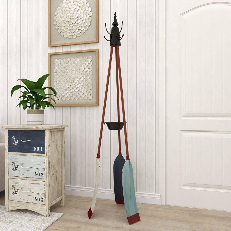 Olivia & May Metal Nautical Style Coat Rack Tripod Base : Iron Frame, 69" Tall, No Surface Treatment, Assembly Required