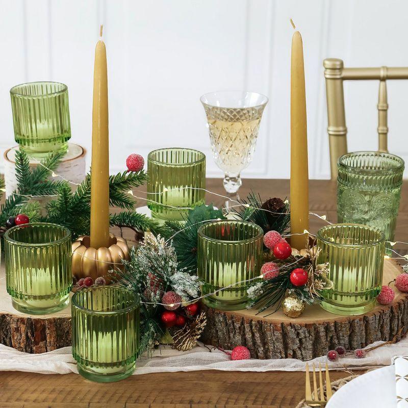 Ribbed Glass Votive Candle Holder (Set of 6)