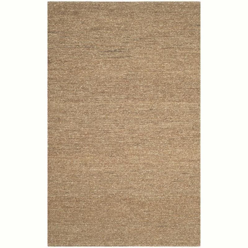 Hand Woven Natural Jute & Cotton 5' x 8' Area Rug