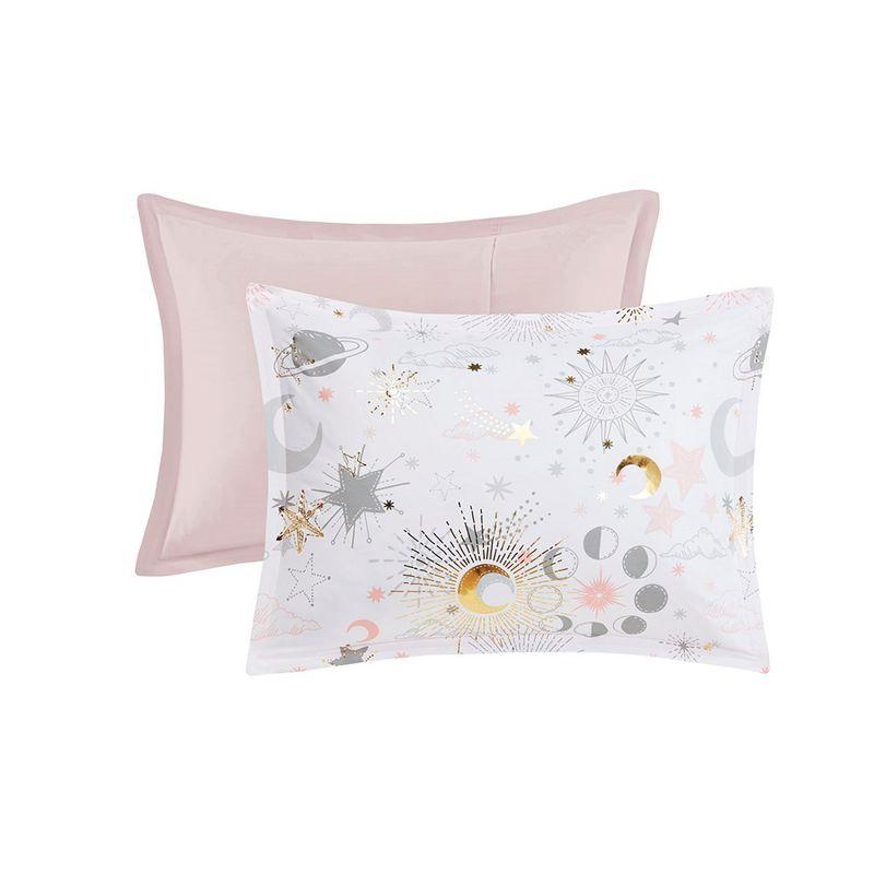 Gracie Mills Dervan Celestial Dreams Starry Sky Metallic Comforter Set with Enchanting Throw Pillow