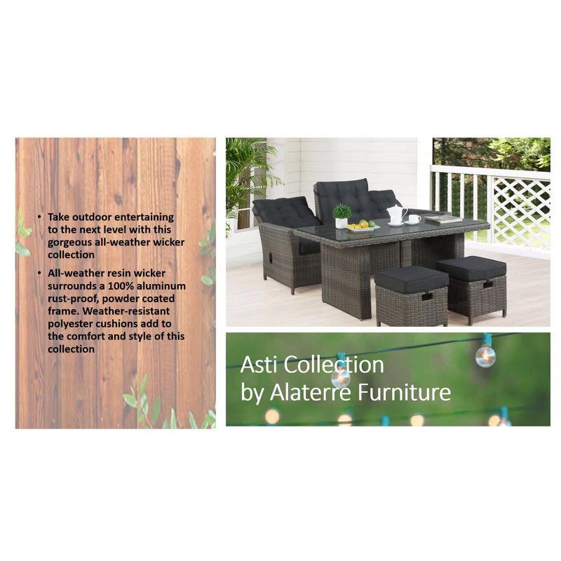 Asti 4-Piece Gray Wicker Outdoor Seating Set with Reclining Chairs and Ottomans