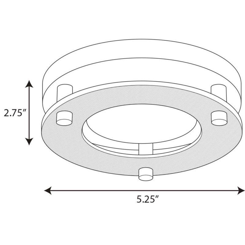 Brushed Nickel Glass LED Flush Mount Light, 6.62"