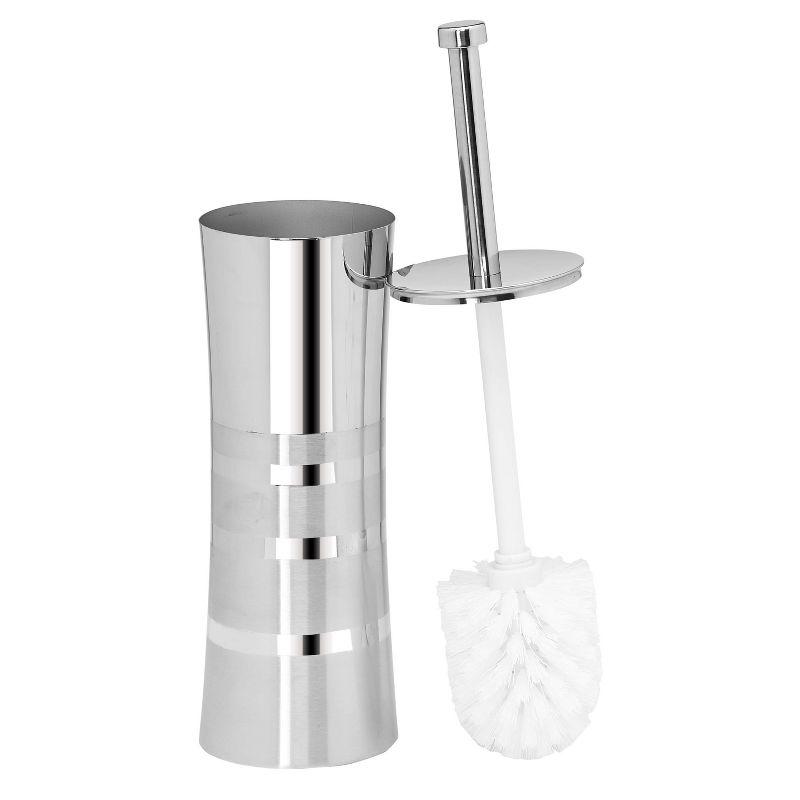 Stainless Steel Two-Tone Toilet Brush and Holder Set