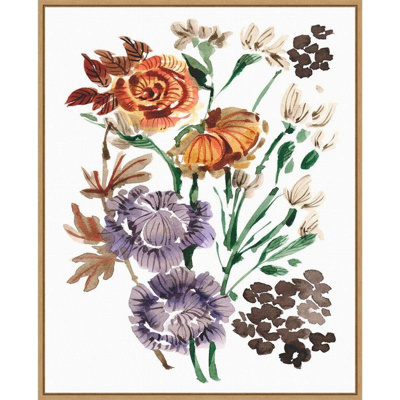 Autumn Garden Bouquet Framed Canvas Wall Art 23" x 28"