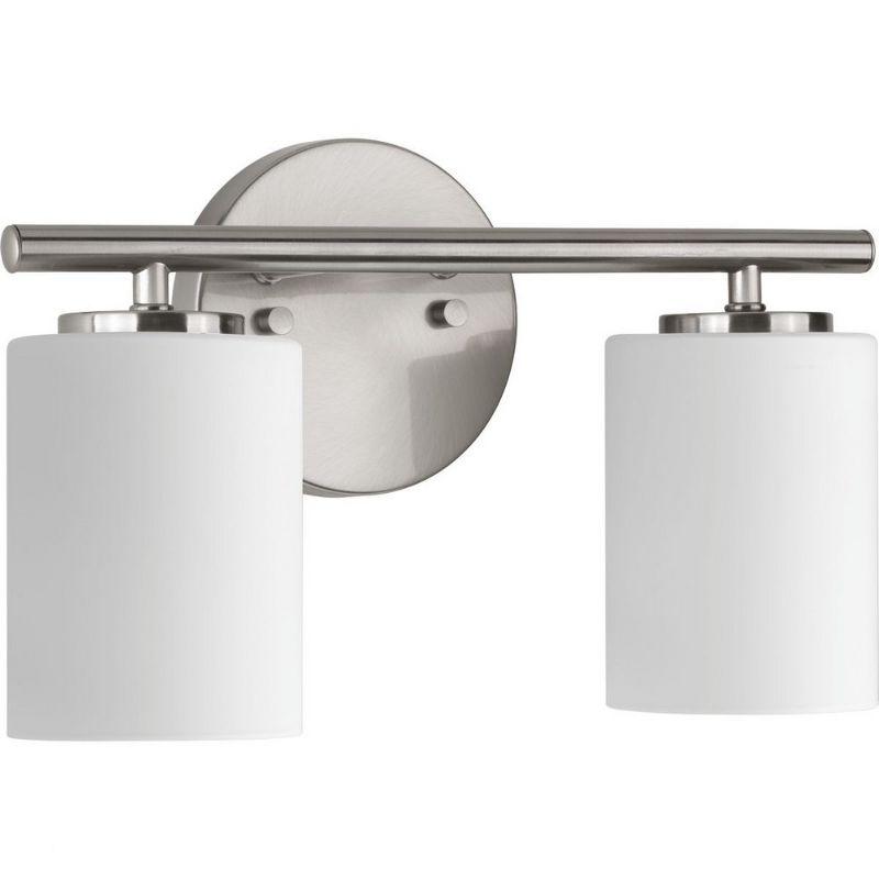 Progress Lighting Replay 2-Light Bath Vanity, Porcelain, Textured Black, Shade Included