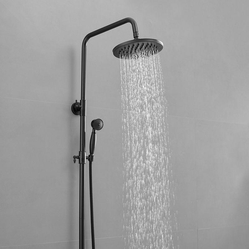 2-Spray Outdoor Wall Bar Shower Kit 8 in. Round Rain Shower Head with Hand Shower and 2 Cross Knobs