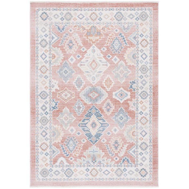 Blair Washable BLR218 Power Loomed Machine Washable Area Rug - Rose/Blue - 8'x10' - Safavieh.