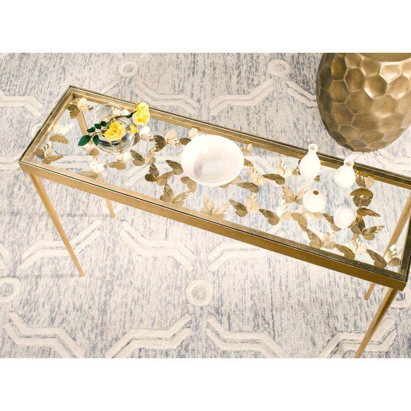 Rosalia Butterfly Console Table - Gold/Glass - Safavieh