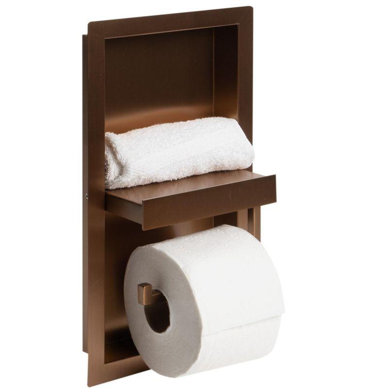 PVD Stainless Steel Recessed Toilet Paper Holder / Bathroom Niche