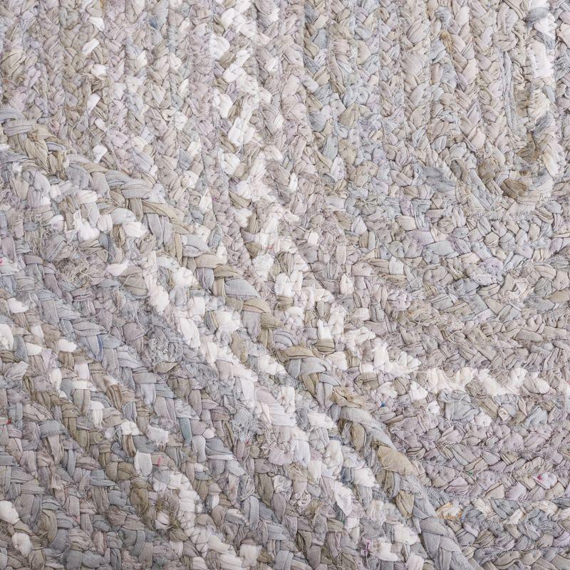 Braided BRD452 Hand Woven Indoor Area Rug - Light Grey - 5'x8' Oval - Safavieh