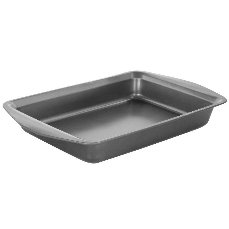 Gray Nonstick Steel Roasting Pan with Handles, 18 Inch