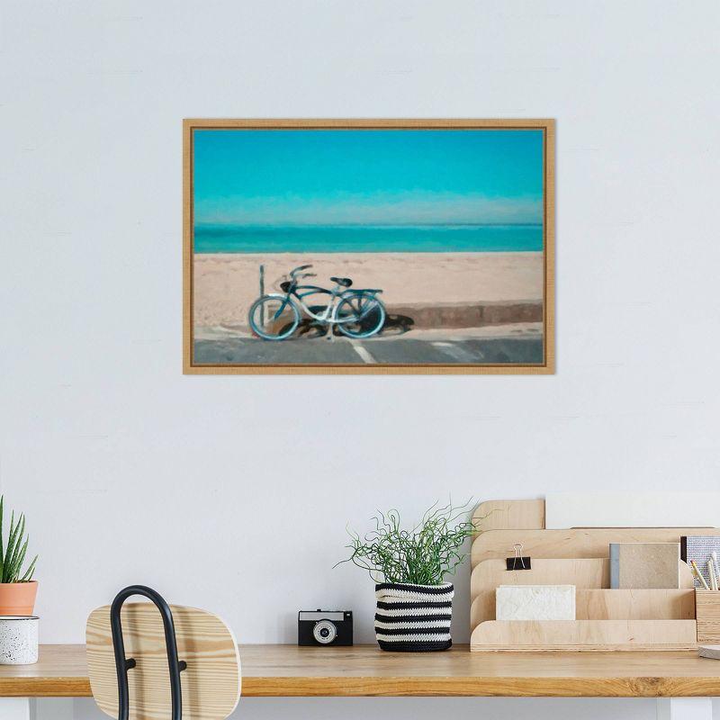 Grafitee Studios Bike to the Beach Framed Canvas Art Print