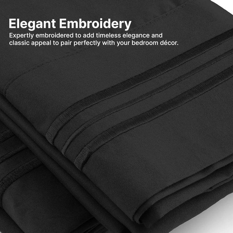 CGK Linens Extra Deep Pocket 4 Piece Sheet Set - Soft Bed Sheets, Fits 18"-24" Mattresses in Black, Size Full