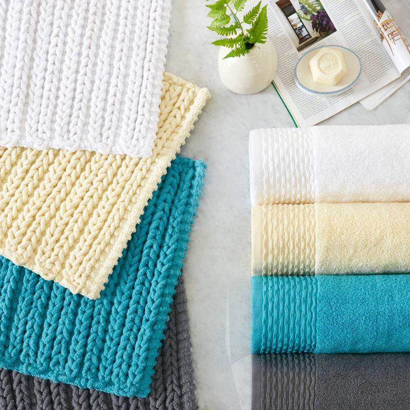 Breeze 6 Piece Wavy Border Zero Twist Cotton Towel Set