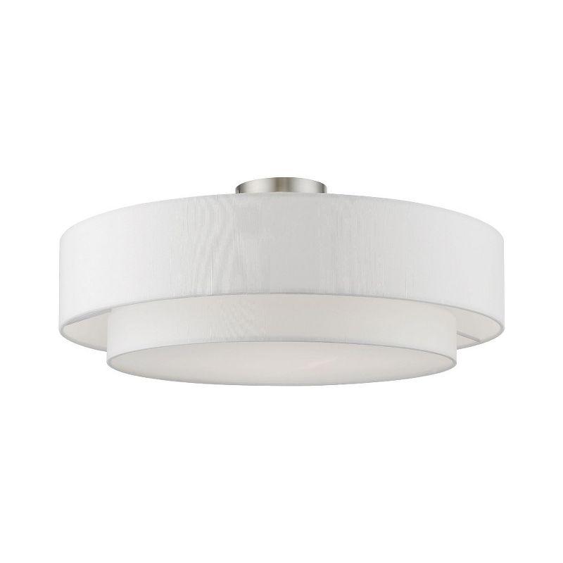 Livex Lighting Meridian 4 - Light Semi-Flush Mount in  Brushed Nickel