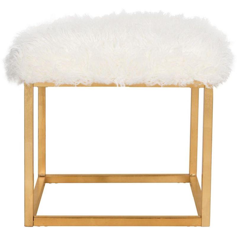 Rowan Square Ottoman - FOX6288 - White - Safavieh Couture
