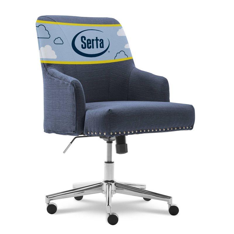 Style Leighton Home Office Chair Sanctuary Blue - Serta: Swivel, Adjustable, Wood Frame, Fixed Arms