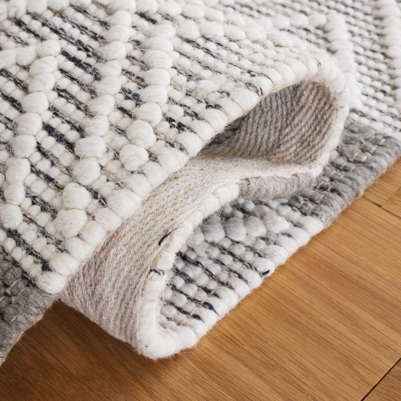 Ivory and Charcoal Hand-Tufted Wool Square Rug