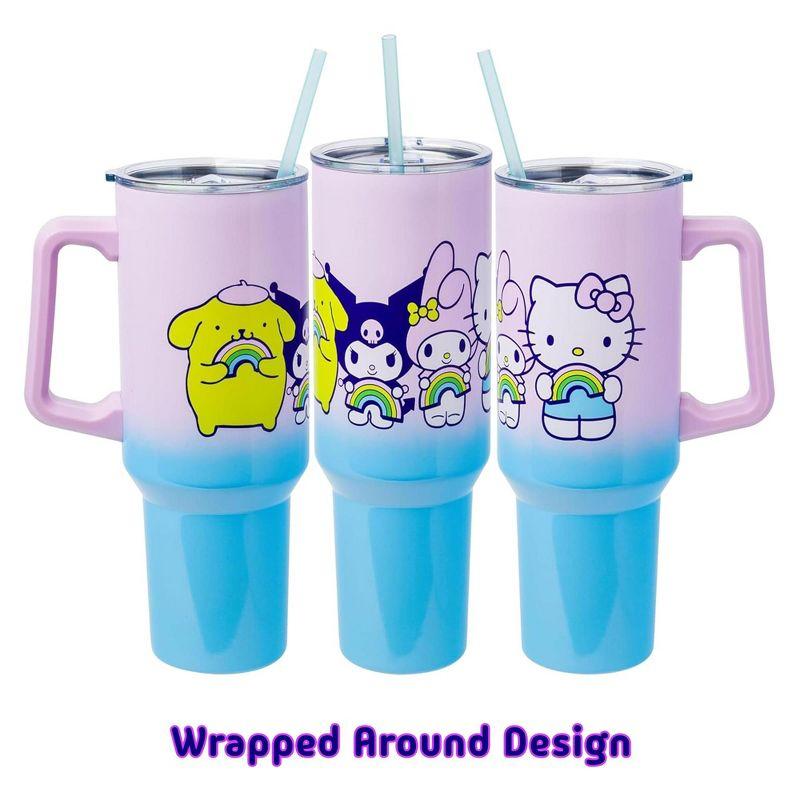 Silver Buffalo Sanrio Hello Kitty and Friends Rainbow Stainless Steel Tumbler | 40 Ounces