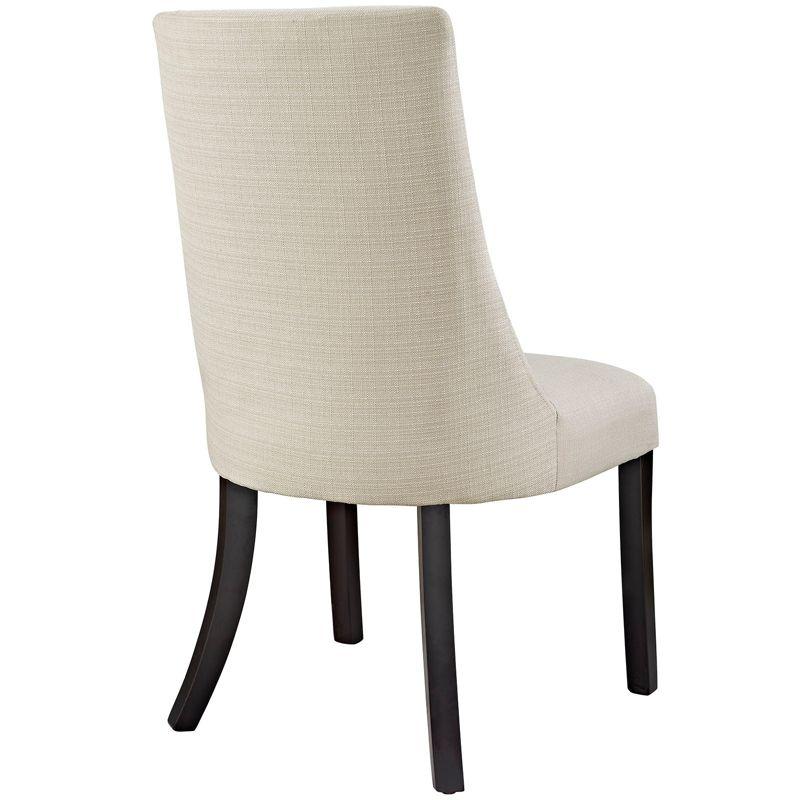 Modway Reverie Dining Side Chair Beige: Polyester Upholstery, Espresso Wood Legs, Armless Design, 287lb Capacity