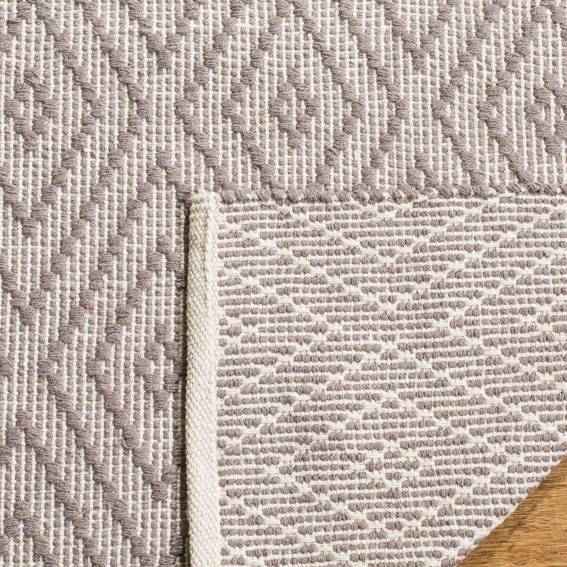 Coastal Charm Handwoven Cotton Area Rug - Grey/Ivory, 3' x 5'