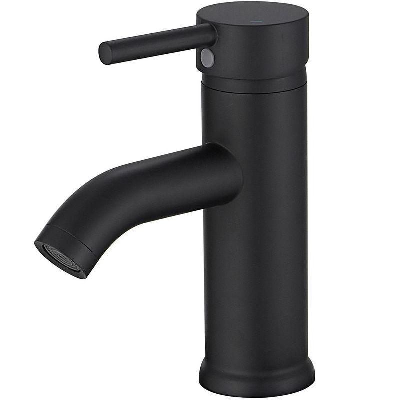 Matte Black Stainless Steel Single-Handle Bathroom Faucet