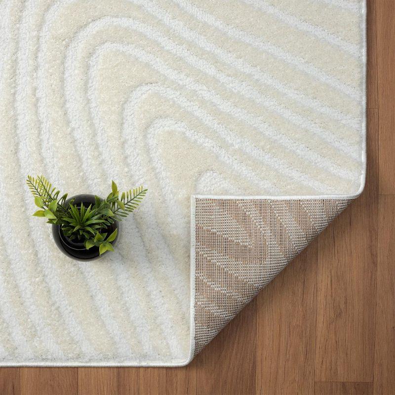 Luxe Weavers Floral Palm Leaf Cream 5x7 Area Rug
