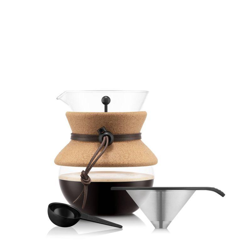 17 oz. Camel Cork Pour Over Coffee Maker with Stainless Steel Filter