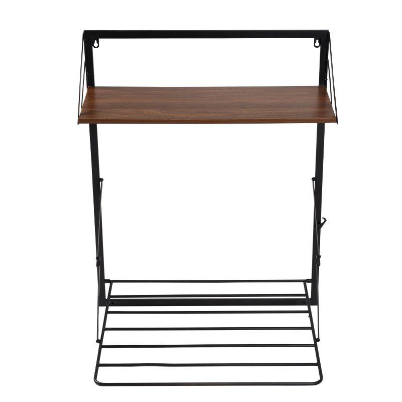 Honey-Can-Do Laundry Shelf with Drying Rack Combo Walnut