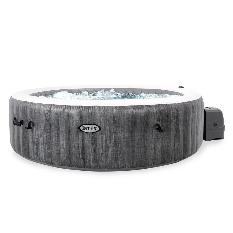 Intex PureSpa Plus 6-Person Inflatable Gray Hot Tub with LED Tray