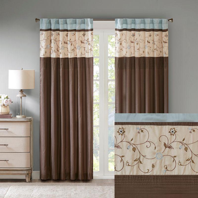 Serene Embroidered Curtain Panel