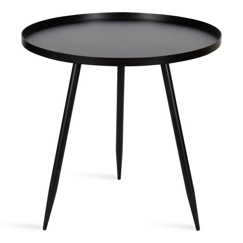 Kate and Laurel Duvall Round Metal Side Table, 20x20x20.5, Black