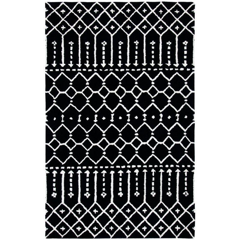 Himalaya HIM903 Handmade Area Rug - 6'x9' - Black/Ivory - Safavieh