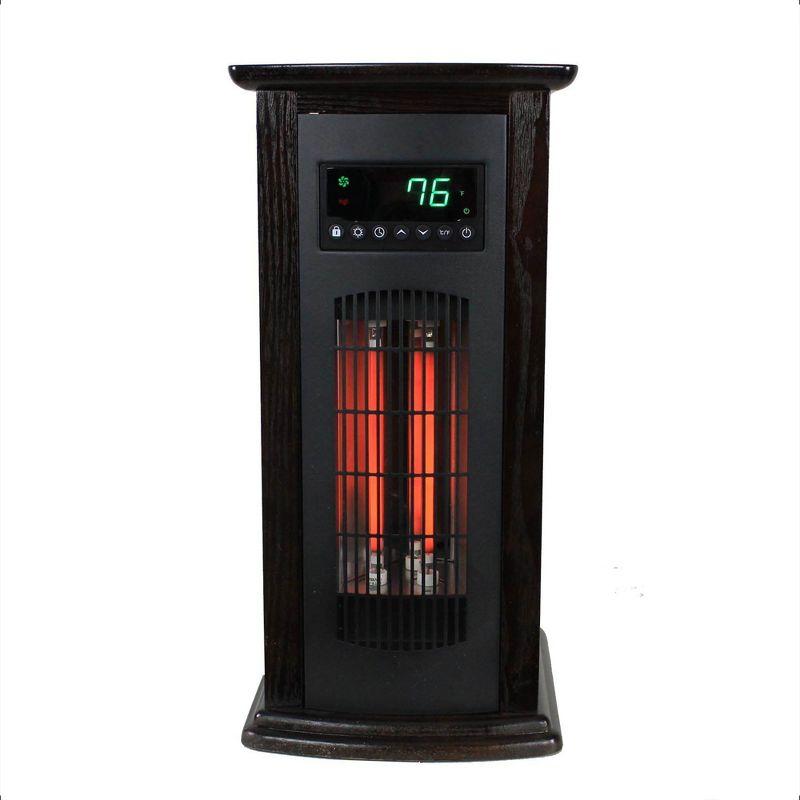 LifeSmart LifePro 1500W Infrared Quartz Indoor Home Tower Space Heater with Adjusting Temperatures and Remote Controls, Black