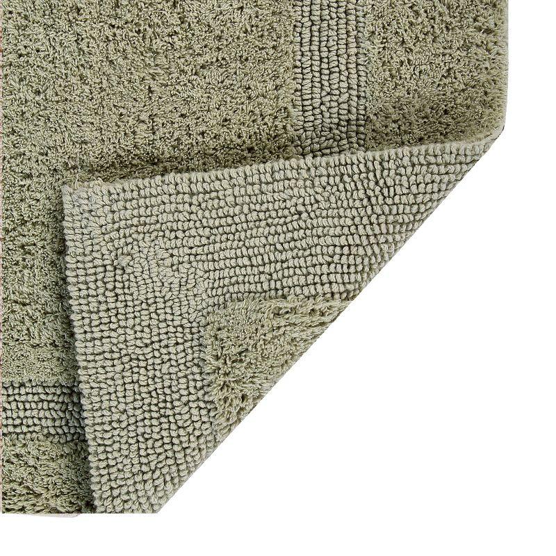 Better Trends Lux 100% Cotton Tufted Solid Reversible Bath Rug Set 2 PC (17" x 24" | 20" x 20") - Sage