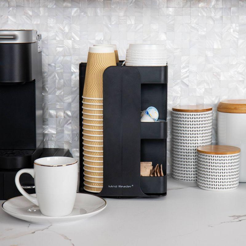 Mind Reader Mind Reader Cup Condiment Carousel, Countertop Organizer, Coffee Bar Accessories, Kitchen, Stirrers, 8"L x 8"W x 12"H