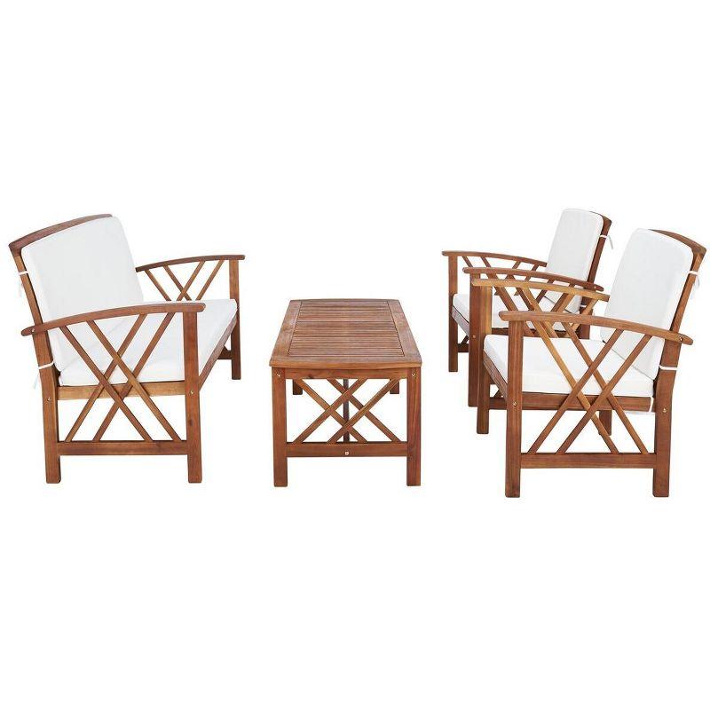 Fontana 4 Piece Patio Outdoor Conversation Set  - Safavieh