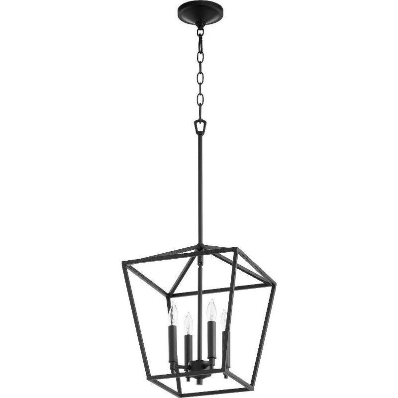 Gabriel Noir 4-Light 16" High Foyer Pendant in Black Glass