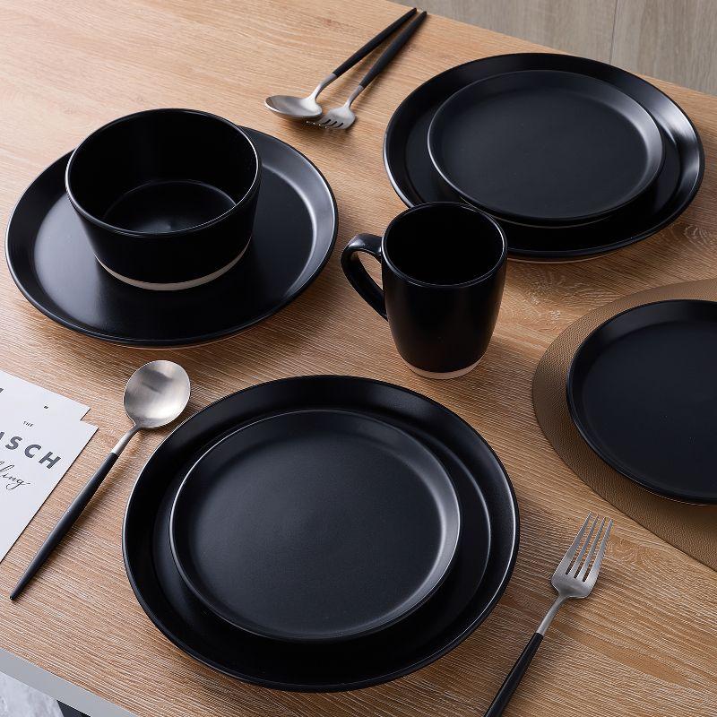 Black Ceramic 32-Piece Dinnerware Set, Service for 8