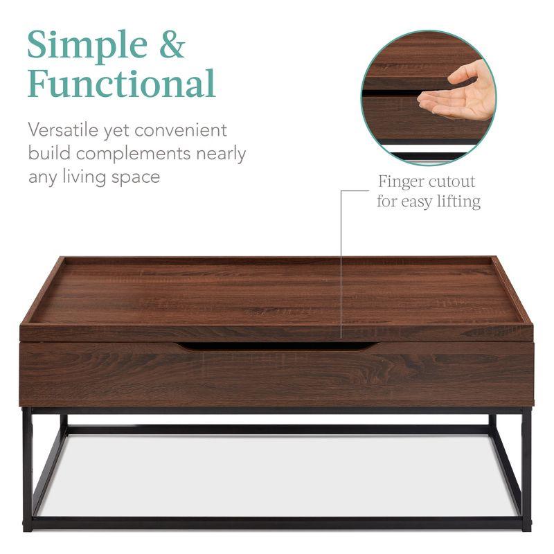 Best Choice Products 44in Lift Top Coffee Table for Living Room w/ Tray Edge Tabletop, Wood-Grain Finish