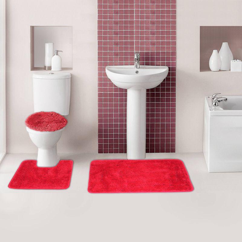 3pc Florence Rug Set Red - Popular Bath