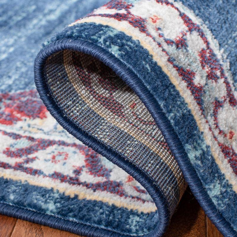 Brentwood BNT867 Power Loomed Indoor Area Rug - Navy/Burgundy - 5'x5' - Safavieh